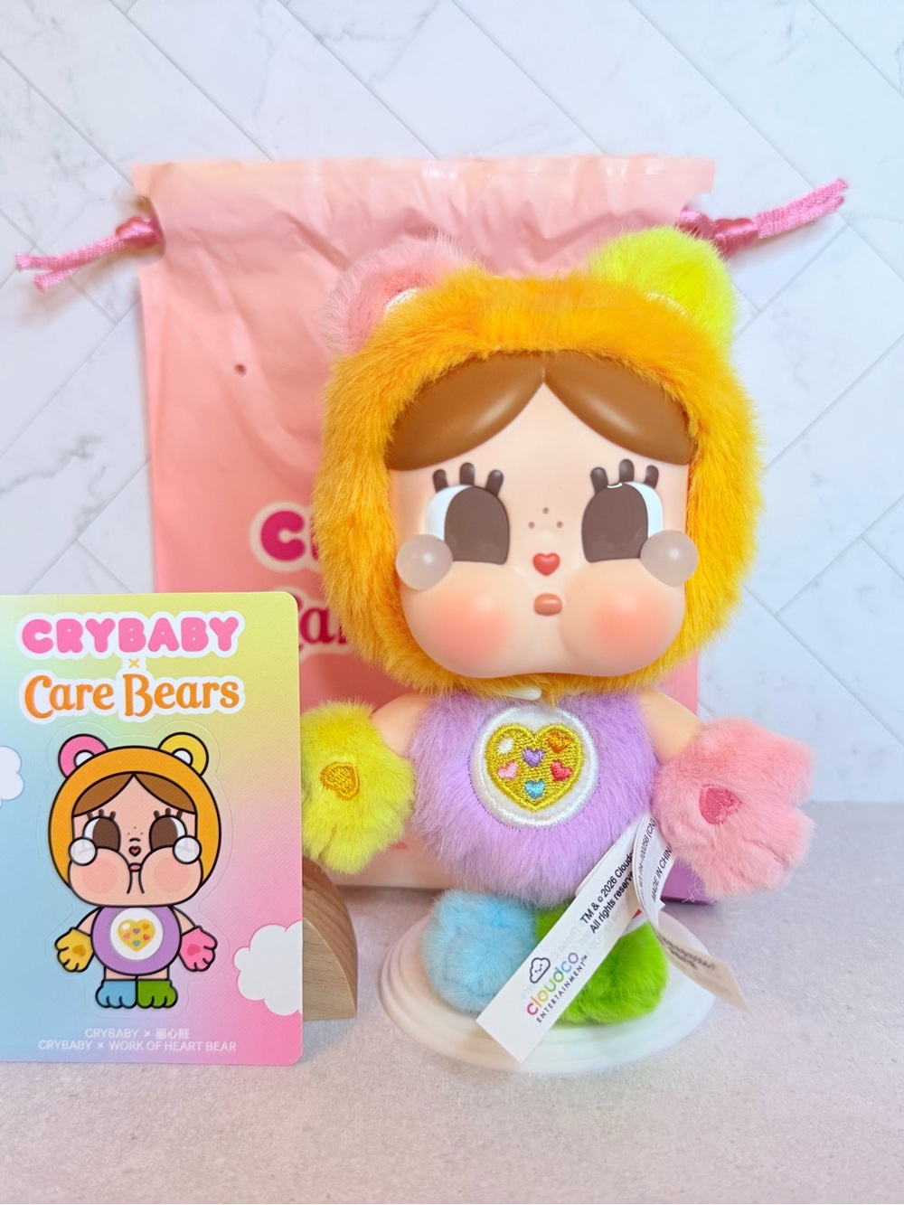 CRYBABY x Care Bears WORK OF HEART BEAR Plush Figure SECRET